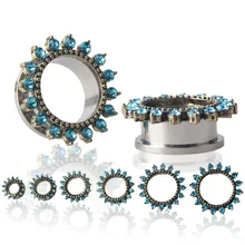 Нержавеющие Цветочные тоннели для ушей тоннели винтовые подходят для расширения ушей растягивающиеся пирсинг туннели тела ювелирные изделия 6 мм-20 мм