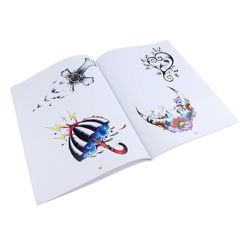 108 Pages Gorgeous Tattoo Art Designs Flash Manuscript Sketch Line Book Dragon Figures Skull Birds Flowers Butterfly Patterns