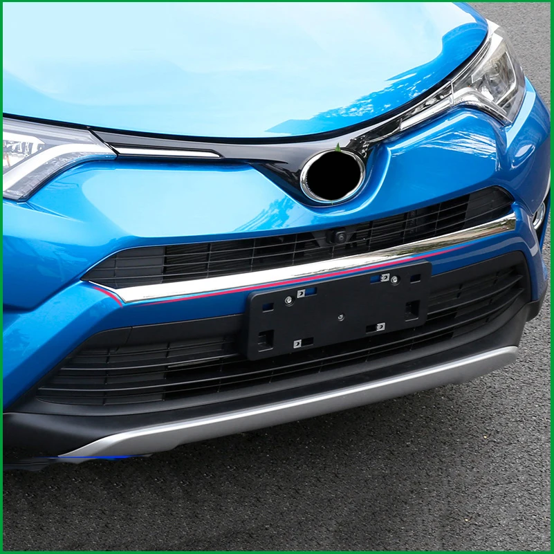 Для Toyota Rav4 Rav 4 2016 2017 ABS Хромированная передняя решетка отделка бампер накладка