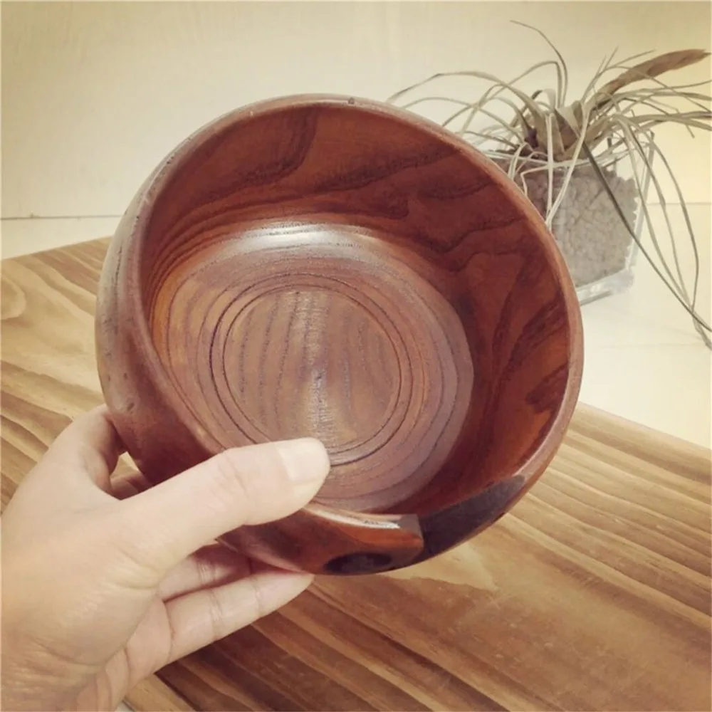 

Practical Wooden Yarn Storage Bowl Design Home Knitting Crocheting Accessories Portable Size Eco-friendly Wooden Yarn Storage