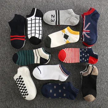 

Multi-style Men's Cotton Low-cut Short Tube Socks