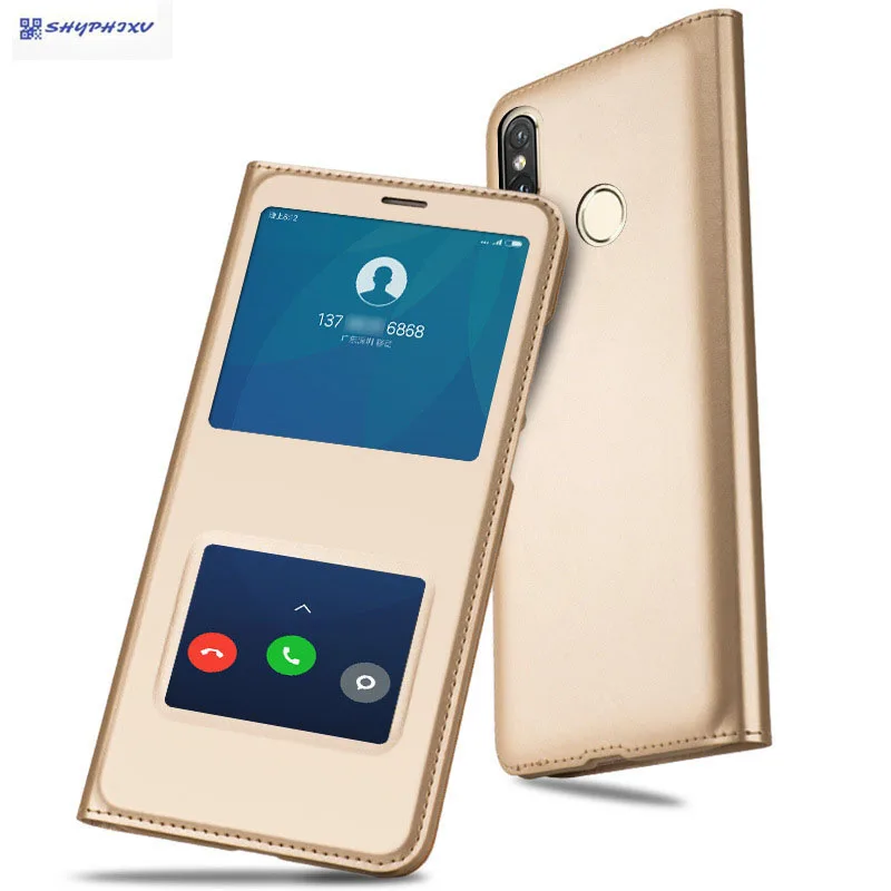 Роскошный чехол книжка с открытым окошком для Xiaomi Redmi 6A 6 кожаный 6x Pro чехлы на