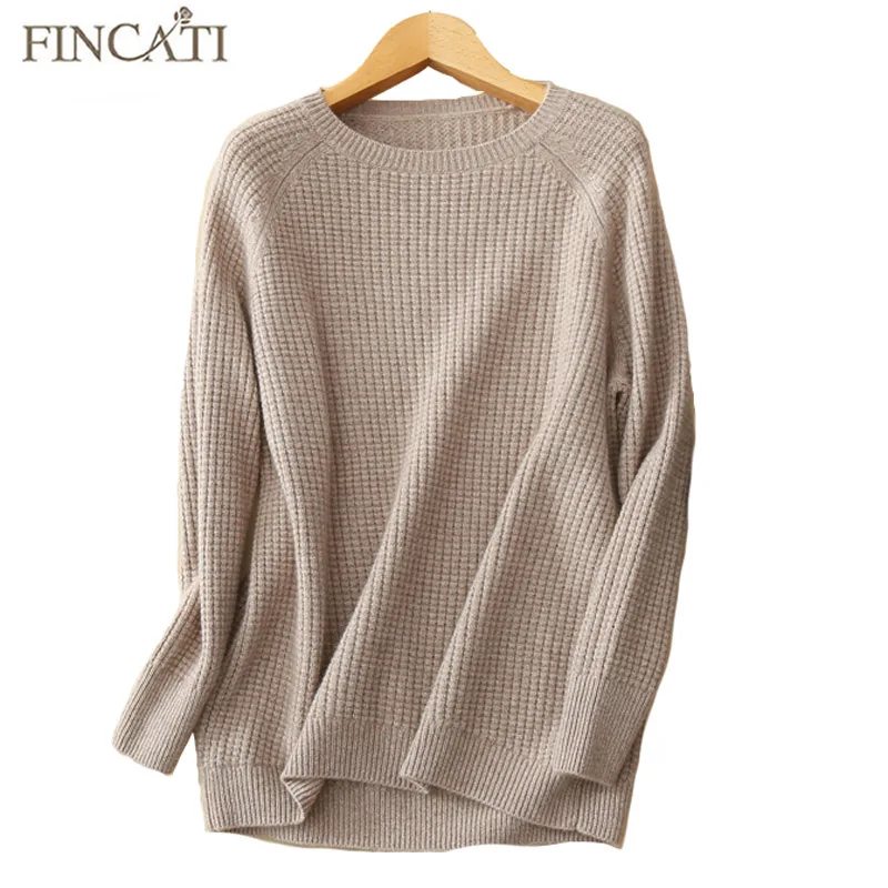 

Pure Cashmere Sweater Women 2018 Autumn Winter High Quality O-Neck Moss Stitch Soft Skin Friendly Casual Loose Sweaters Pullover