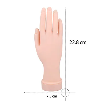 

1PCS FLEXIBLE SOFT PLASTIC FLEXIBLE MANNEQUIN MODEL FAKE HAND FOR NAIL ART PRACTICE DISPLAY TOOL SALON NAILS TRAINING CAN BEND