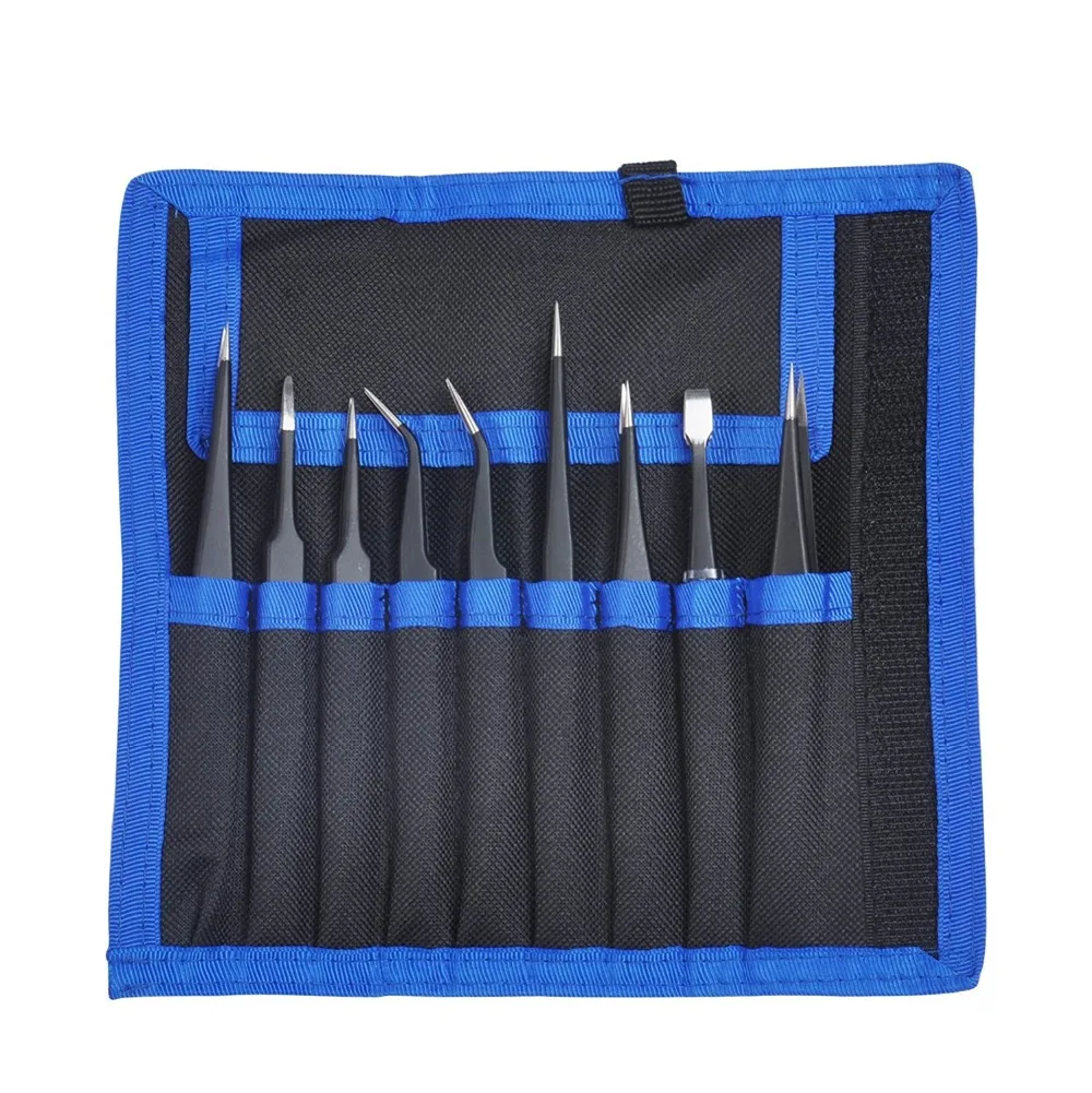 

Tweezers Set Anti-static ESD Stainless Steel Precision Tweezers for Electronics Tweezers Tools Kit Laboratory Work Handwork