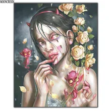 5D Diy Diamond Painting Cross Stitch Ugly & Flower Needlework 3D Diamond Embroidery Full Round Mosaic Decoration Resin Stickers 