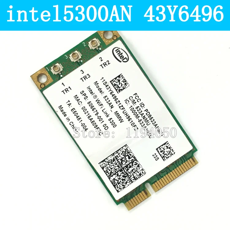 Беспроводная сетевая карта Intel Wi-Fi Link 5300AN 802.11a/b/g/n Mini PCIe 43Y6496 IBM 5300AGN INTEL 5300 |