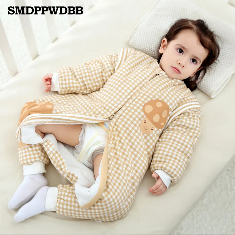 

SMDPPWDBB New Autumn Baby Sleeping Bags Cotton Newborn Sleepsuit Long-Sleeve Cartoon Pattern Infant Thick Sleep Pompers Winter