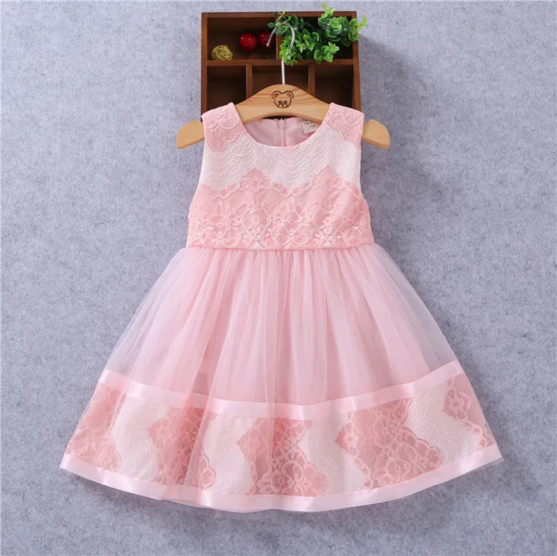 Кружевное платье-пачка принцессы с цветочным рисунком для маленьких девочек платье на свадьбу, крестины, Сетчатое платье Одежда для девочек, детская праздничная одежда 3 цвета, От 3 до 7 лет