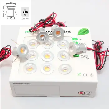 

9pcs/lot DC12V 1W LED MINI Downlight Bridgelux Chip Waterproof IP65 LED Spot Light LED Cabinet Light LED Downlight 60 Degree