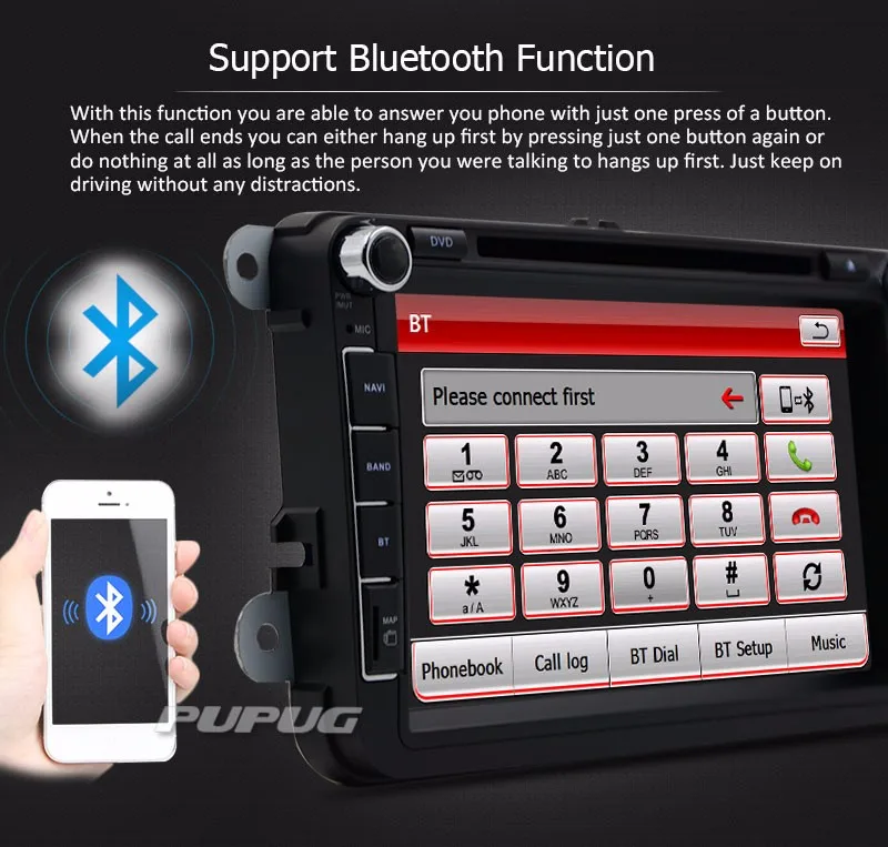 Cheap 8"Touch Screen VW Car DVD GPS Player Bluetooth Radio RDS USB IPOD SD Steering wheel control Free Camera For 9