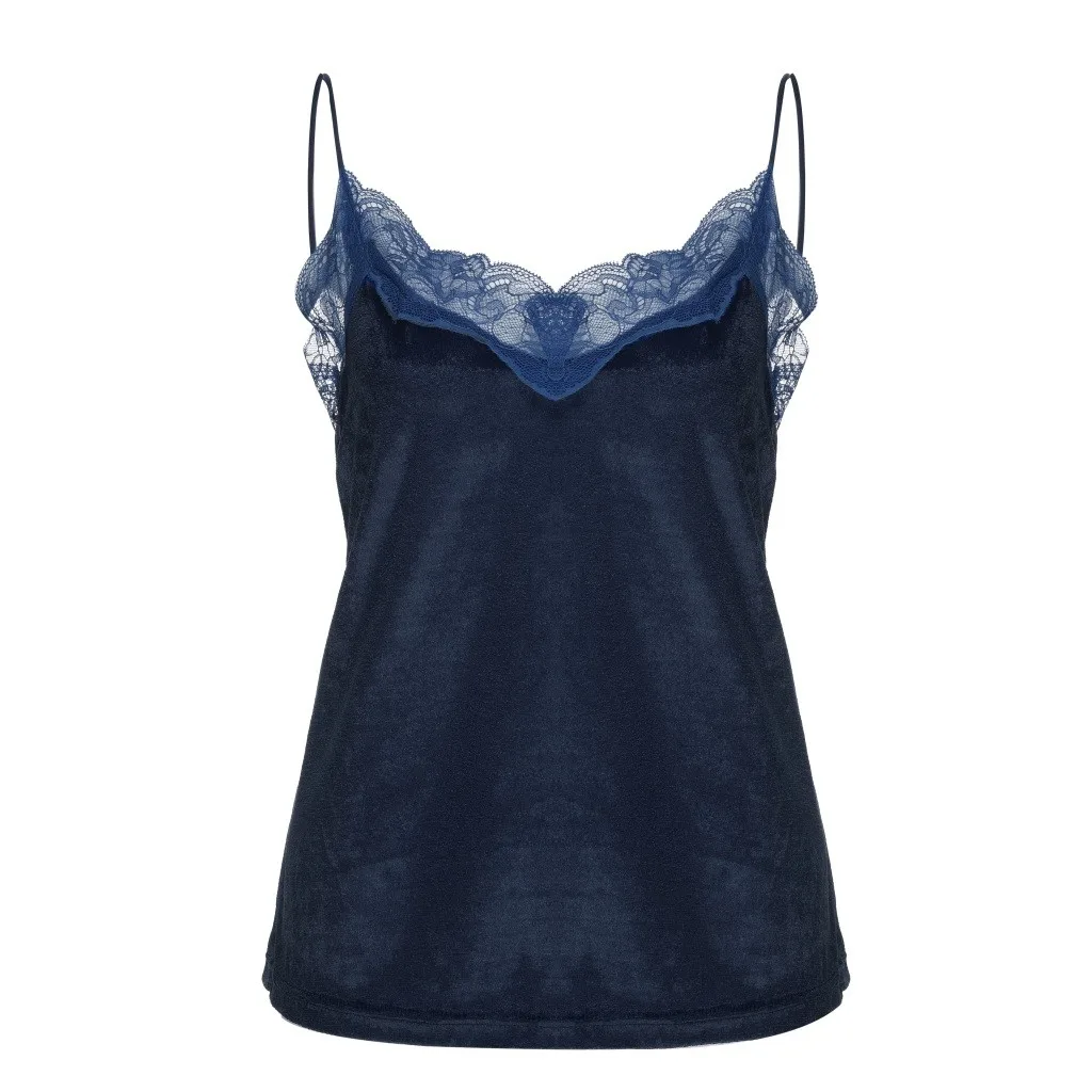 

lace shirt for Fashion Womens V-neck Vest Sleeveless Lace Velvet Shirt Casual Tank Tops camiseta lencera mujer de encaje #8