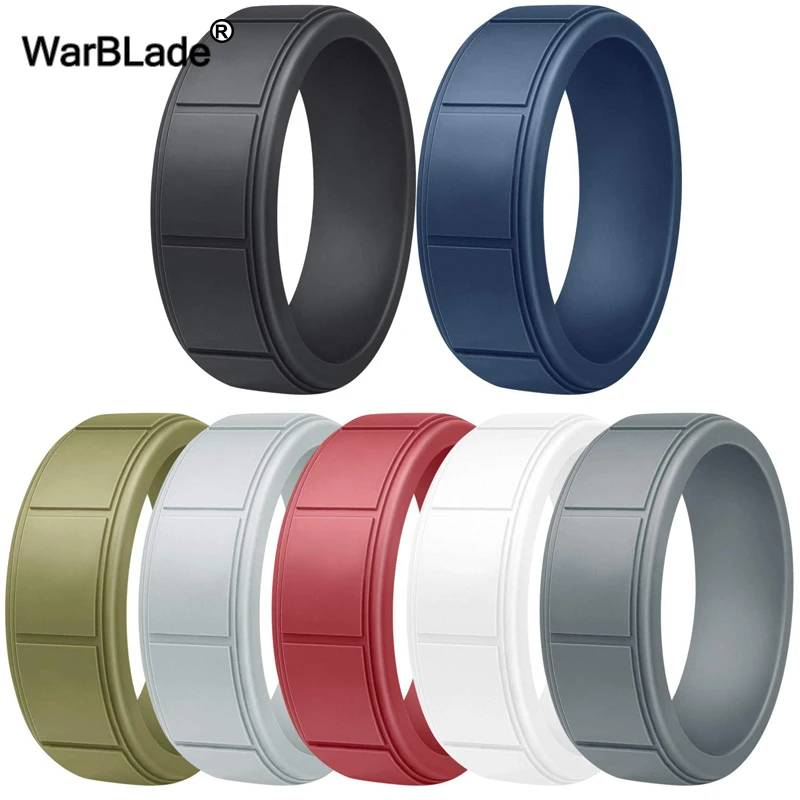 16 Styles 7pcs/set Food Grade FDA Silicone Ring For Men Women Wedding Rubber Bands Hypoallergenic Flexible Silicone Finger Ring