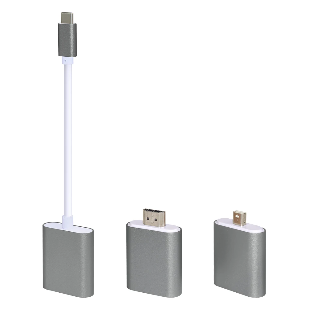 

HUB C To HDMI Adapter 6 In 1 Silver Mini DP USB Type C Converter High Speed Multifunction