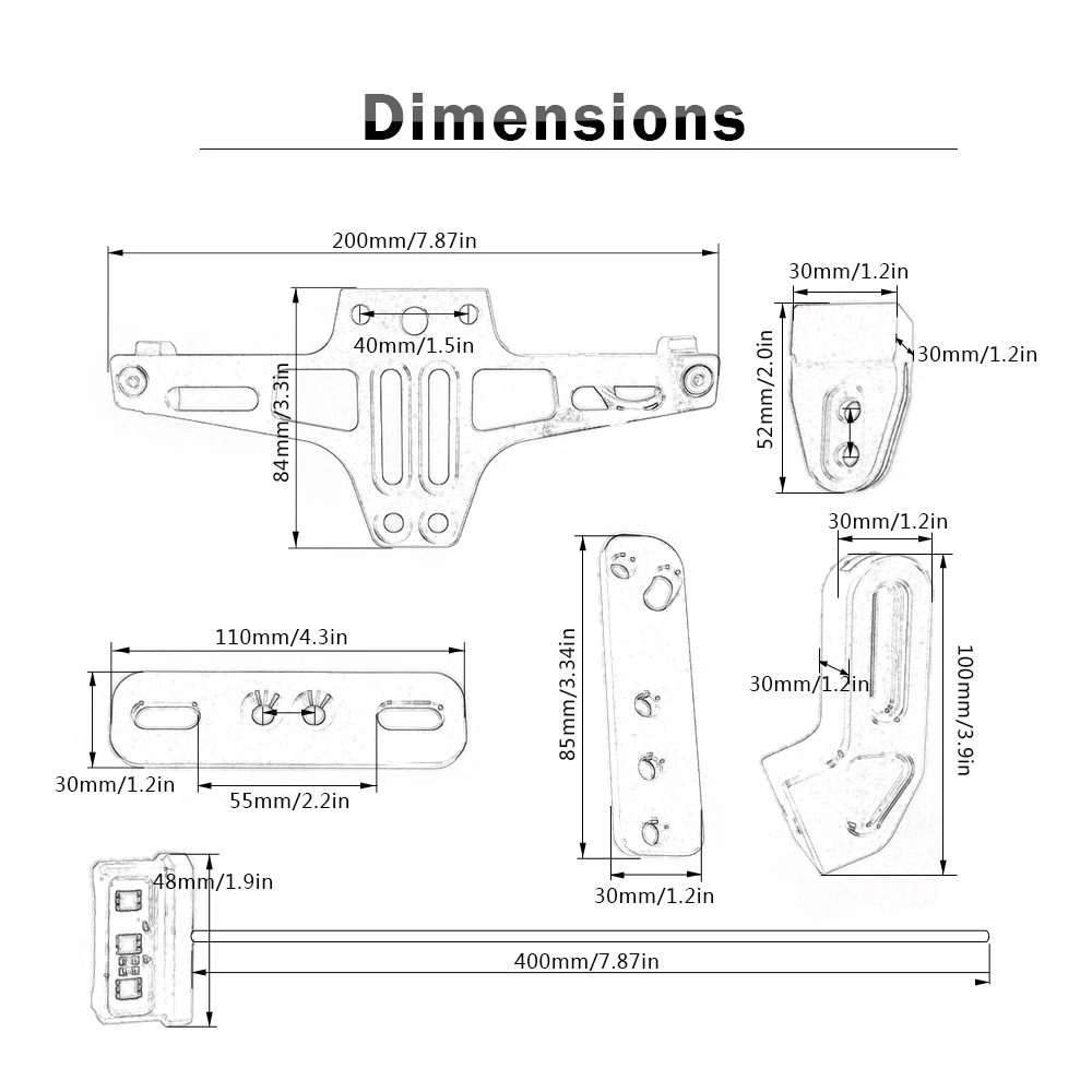 Аксессуары для мотоциклов CNC ДЕРЖАТЕЛЬ заднего номерного знака с светодиодный подсветкой для Kawasaki Z ZR ZX 125 250 750 750R 750 S 800 1000 SX