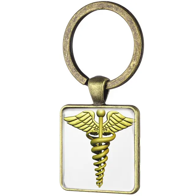 JWEIJIAO Gold Color Medical Scepter Keychian Practical Registered Nurse