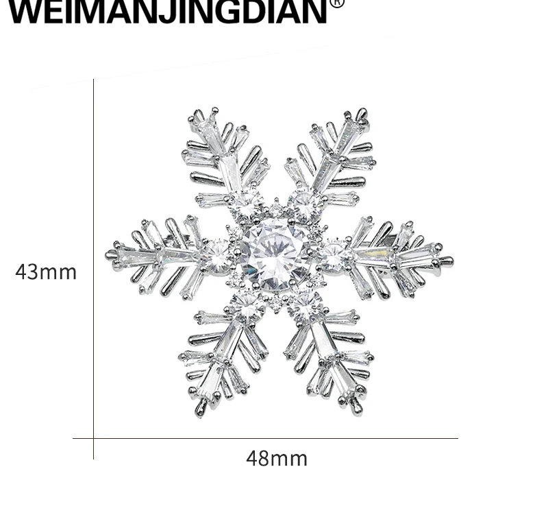 WEIMANJINGDIAN Высокое качество сверкающий Кубический Цирконий Кристалл Броши «Снежинка» для женщин или Свадебная вечеринка ювелирные изделия