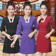 Лабораторное платье Больничная Спецодежда для врача медсестры Женская медицинская форма с длинными рукавами наряд салон красоты спа модная Рабочая одежда Униформа