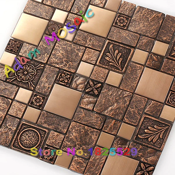 De color marrón oscuro de cerámica azulejo de la cocina backsplash