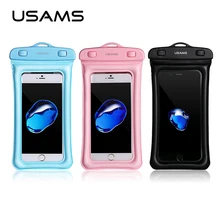 USAMS teléfono móvil impermeable bolso impermeable transparente playa Airbag bolsa de teléfono para Samsung iPhone X 8 7 6 Y más