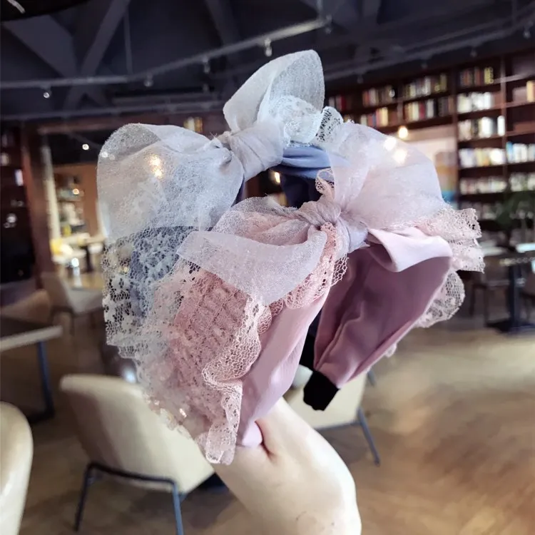 

Korea Flowers Hand Made Yarn Flowers Retro Hair Accessories Diamond Hair Band Hair Bows Flower Crown Headbands For Women 4