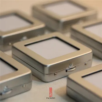 

6PCS/LOT Horizontal Opening Gem Display Box Or Diamond Boxes Precious Stones Organizer Black And Silver Color