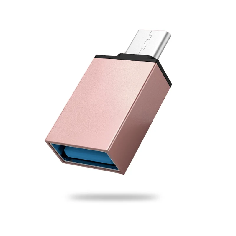 Адаптер USB 3,1 type C для USB 3,0 адаптер usb type-C OTG для Chromebook Macbook для huawei P20 pro Xiaomi 4C Nexus 5X6 P LG G5 - Цвет: RoseGold