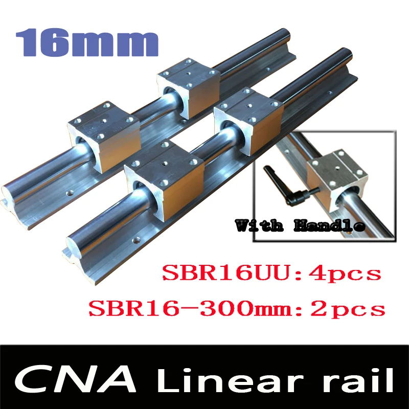Buy NEW 2pcs SBR16 L300mm Linear Bearing Rails + 4pcs