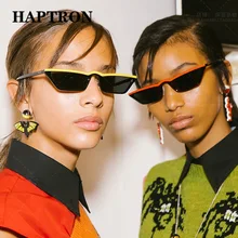 HAPTRON, маленькие квадратные солнцезащитные очки для женщин, винтажные, брендовые, дизайнерские, черные, желтые, мужские солнцезащитные очки, Ретро стиль, уличный стиль, oculos de sol okulary