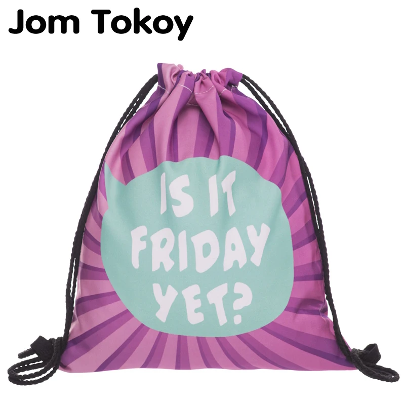 

JomTokoy New Fashion Women Drawstring Backpack 3D Printing Travel Softback Women Mochila Drawstring Bags SKD27116