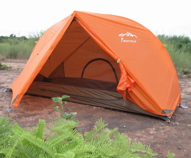 Cheap High quality single person double layer aluminum poles 20D silicide 4 season camping tourist tent