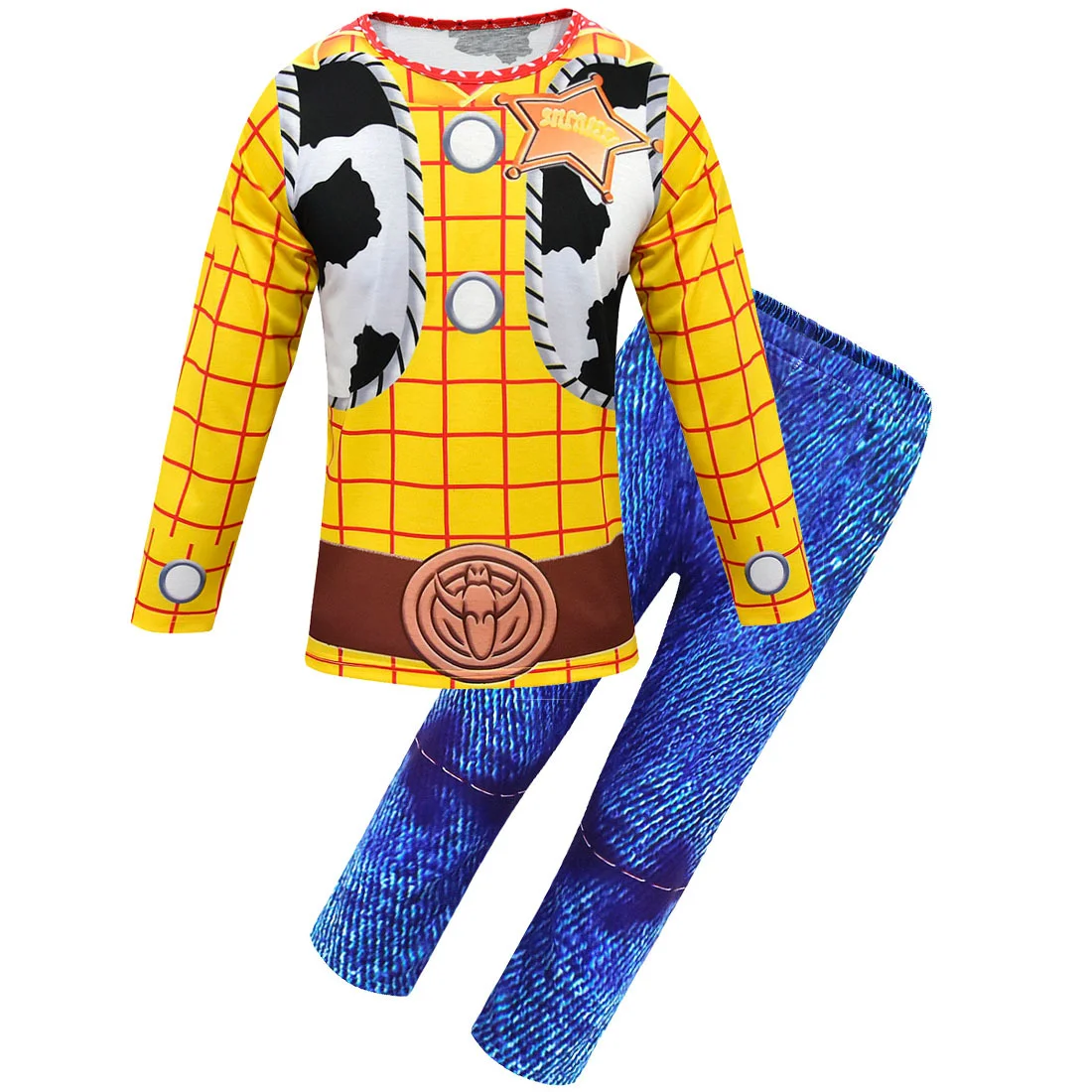 Новое Детское маскарадное платье для мальчиков Buzz Woody Deluxe, пижамный комплект, забавная Пижама на Хэллоуин для девочек - Цвет: 1676-2pcs