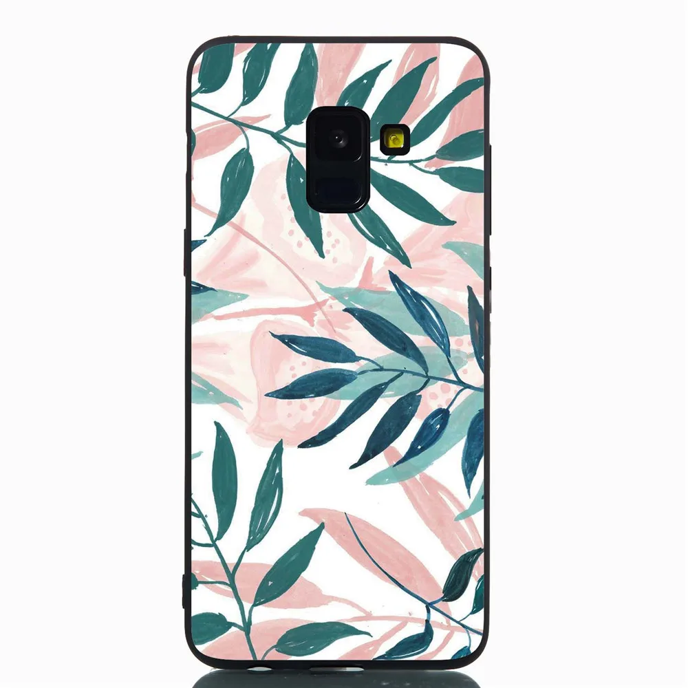 

Demelfu Case For Samsung A7 2018 A750 A9 2018 Silicone Soft Cover Cute Cat Heart Marble Flowers Flamingo Case Shell Funda Coque