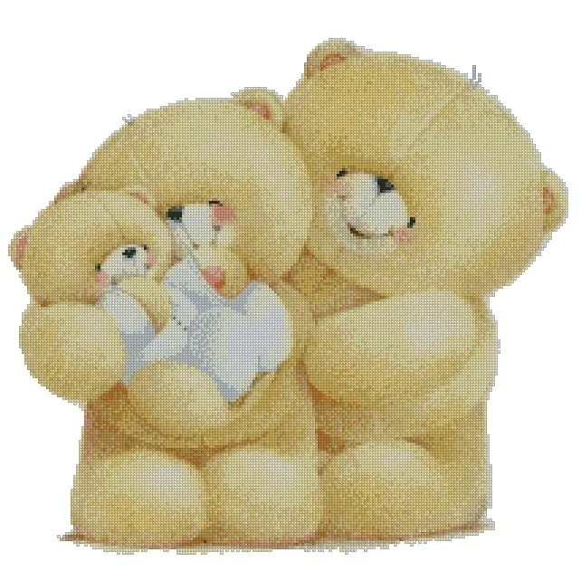 Needlework 14CT 16CT 18CT Cross Stitch DIY Count Embroidery Set Bear family | Дом и сад