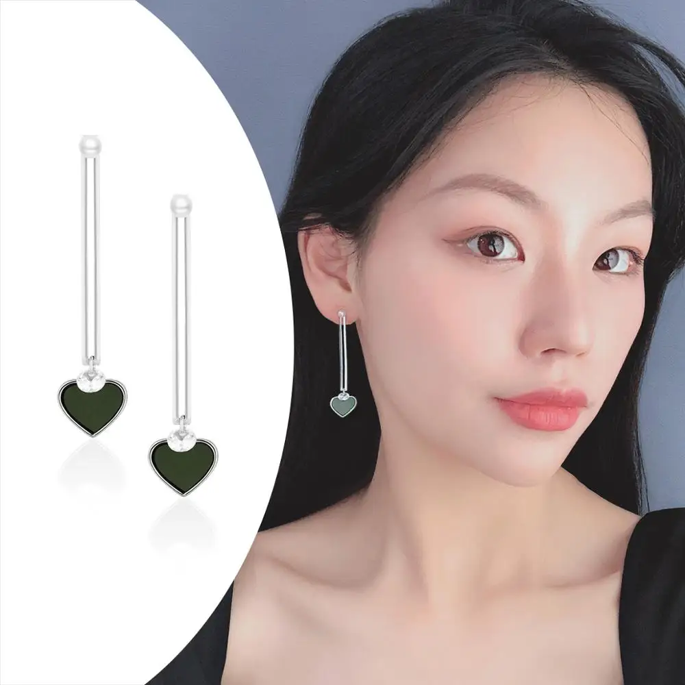 

Charms Weeding Gift Dangle Heart Hanging Earring Imitation Pearl Stud Earrings for Women Love Ear Jewelry oorbellen brincos EH24