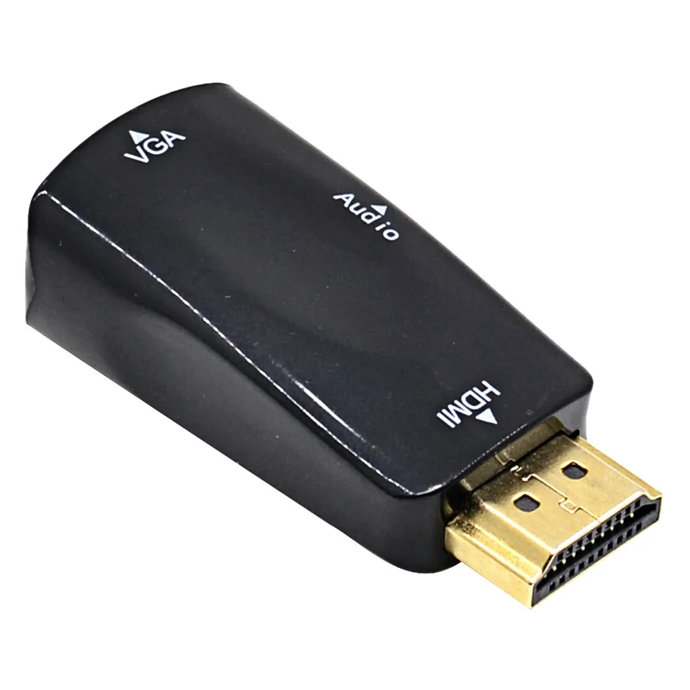 HDMI to VGA Converter HDMI2VGA Connector Adapter + Audio Cable For PC Computer Laptop Desktop Tablet to HDTV Display Projector (2)