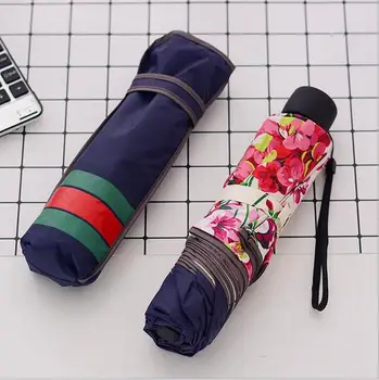 

Beautiful Rose Umbrella Double Layer Sun Protection Ultraviolet Umbrella Ray 3 Folding Parasol Umbrella Rain