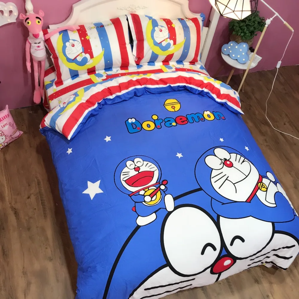 Leisurely carefree Doraemon  Cartoon Bedding  Set Include 