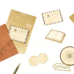 Корейский канцелярские Kawaii Путешествия Серии Блокнот Винтаж заметка Бумага наклейки этикетки блокноты для подарок школьные