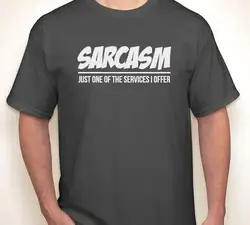 Сарказм один из услуг я предлагаем сарказм Классический Забавный tee T-shirt S-5XL 100% хлопок tee shirt, топы оптом tee