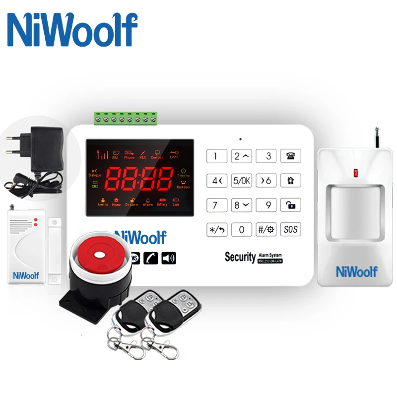 NiWoolf GSM сигнализация Система VIP-покупатель цена система охранной сигнализации для дома дверной Детектор инфракрасный детектор сенсорная клавиатура 433 МГц