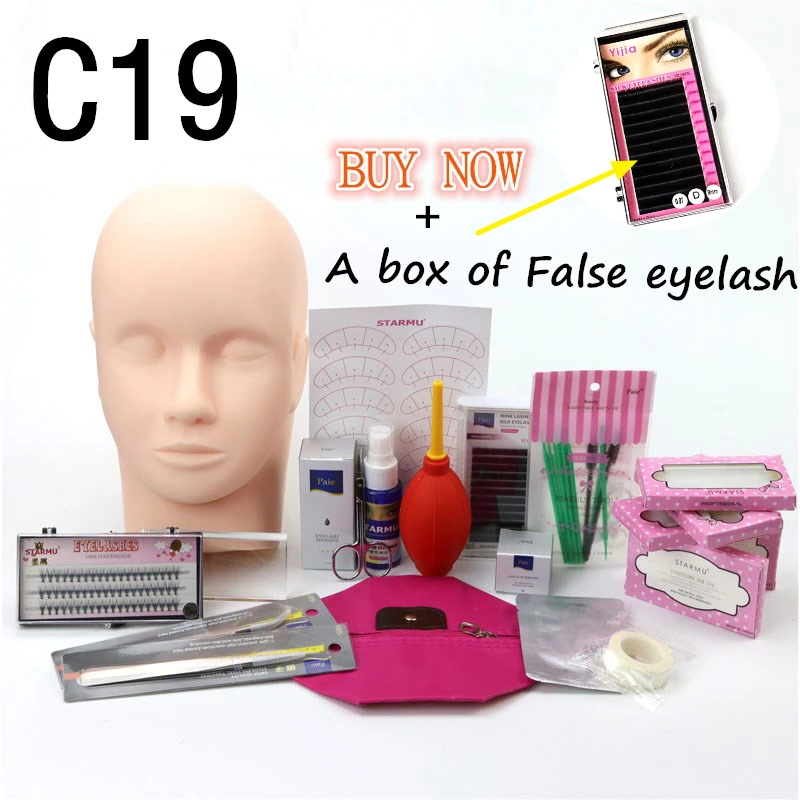 Pro Training Eyelashes kit False Eyelash Extension Grafting Practice Curl Glue Tweezer Tools Set Bag For Eye Lash Graft bag mink Pro Training Eyelashes kit False Eyelash Extension Grafting Practice Curl Glue Tweezer Tools Set Bag For Eye Lash Graft bag mink