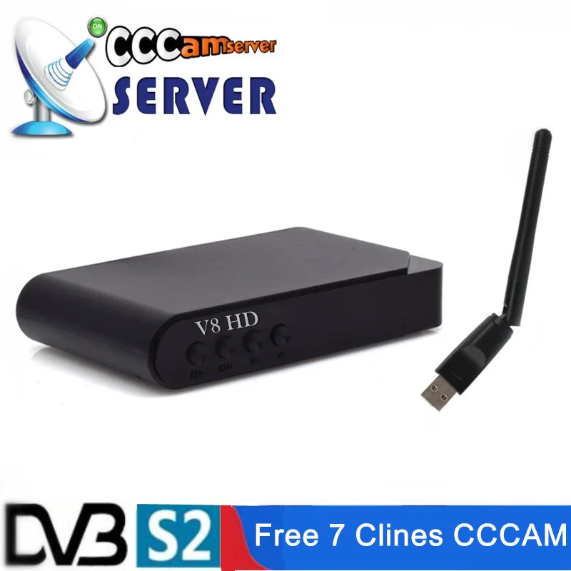 Рецептор DVB-S2 H.265 decodificador ТВ satelial бесплатно antena parabolica+ 7 линий Ccam+ USB Wi-Fi YouTube декодер тв цифровой