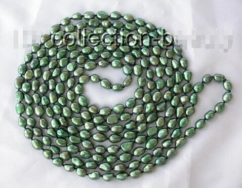 

Free shipping >>@ >810 long 100" 11mm green baroque freshwater cultured pearl necklace