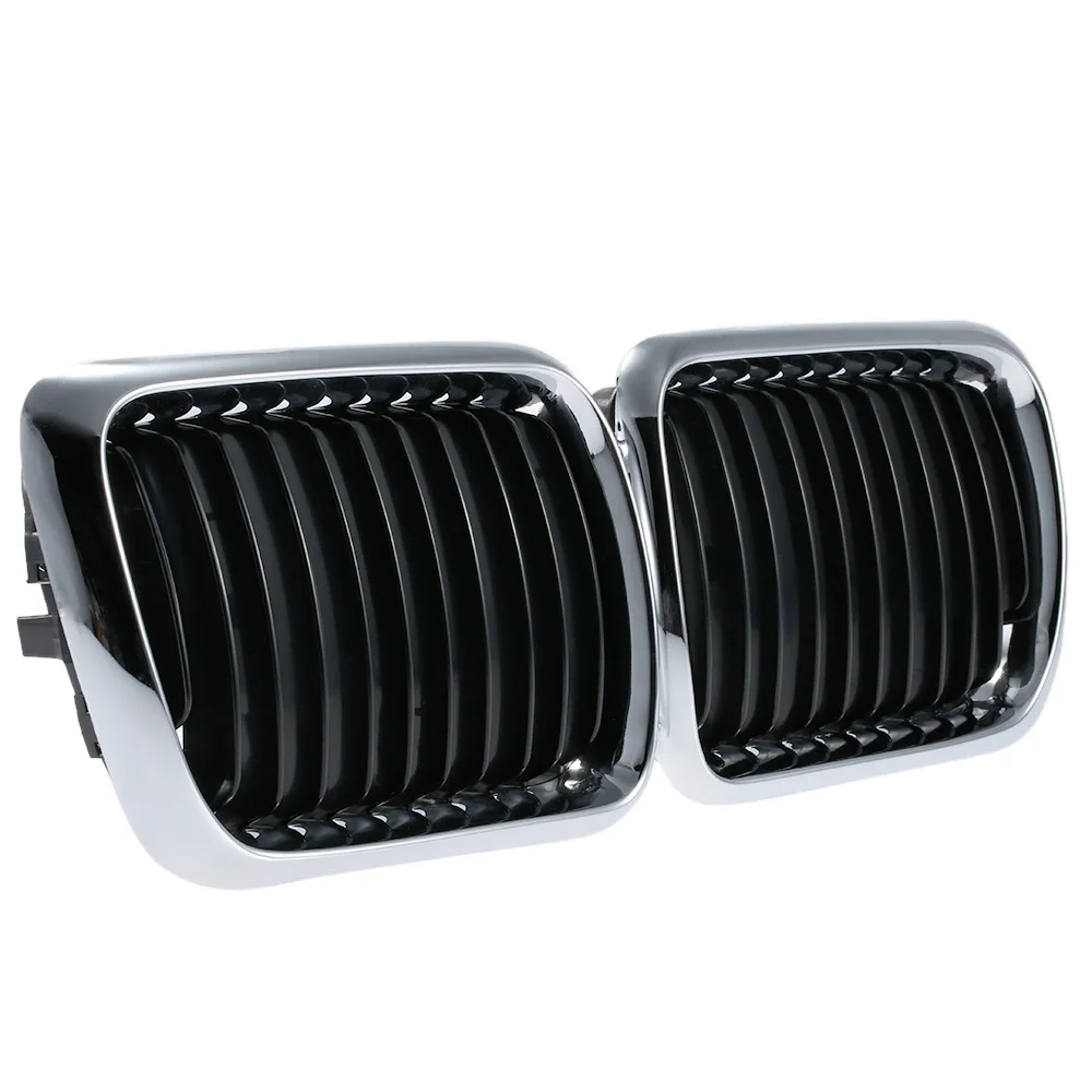 

Car Style Front Center Wide Kidney Hood Racing Grilles Half Silver Color Plating Grill for BMW E36 1995-1999 for Cars