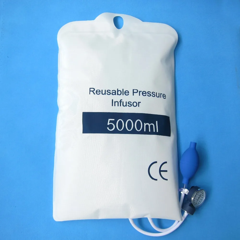 Medical pressure Infusion bag,QUALITY FLUID 5000 ml with gauge 0 5000