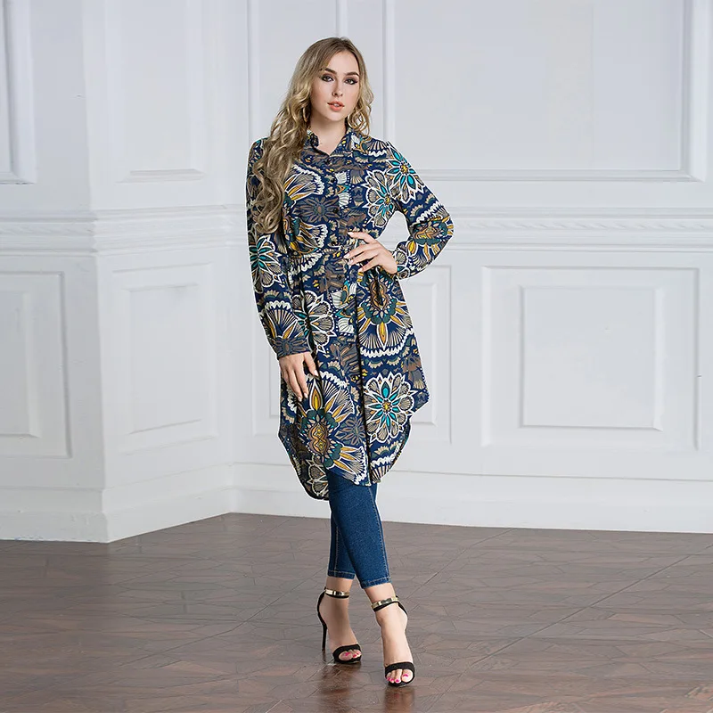 Vrouwen Moslim Kleding Casual Blouse Shirt Lange Plus Size Blouse Marokkaanse KaftanTurkish Etnische Tuniek Lange blusa|plus size blouses|blouses pluscasual blouse - AliExpress