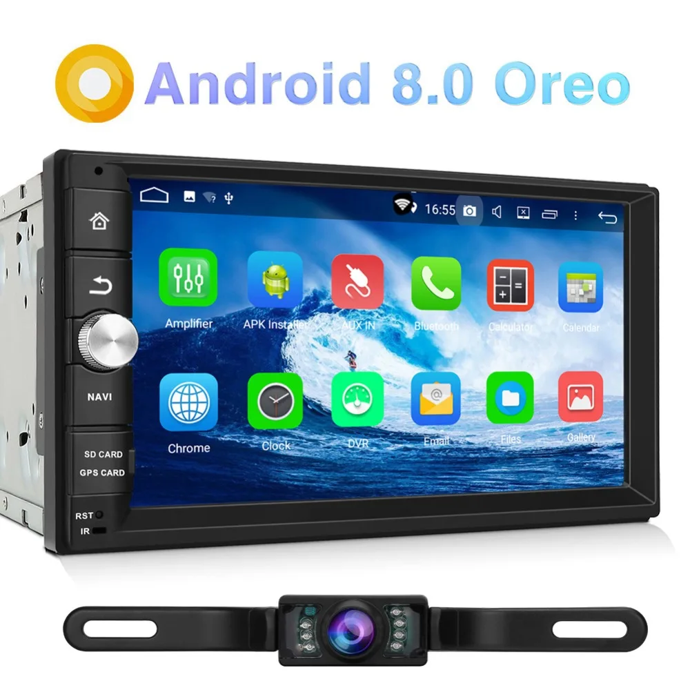 

Pumpkin Android 8.0 Universal Car Radio 2 Din 7'' Car Stereo GPS Navigation Qcta-Core 4GB RAM Wifi 4G Video Audio Player NO DVD