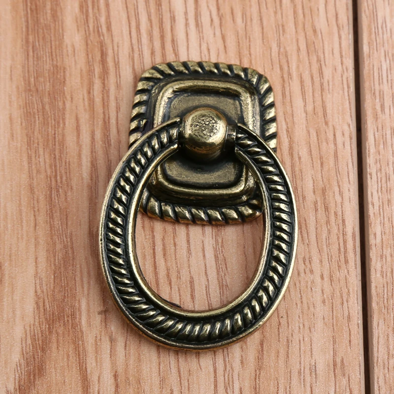 

Rustico retro style antique bronze drop rings drawer shoe cabinet tv cabinet cupboard knobs pulls handles