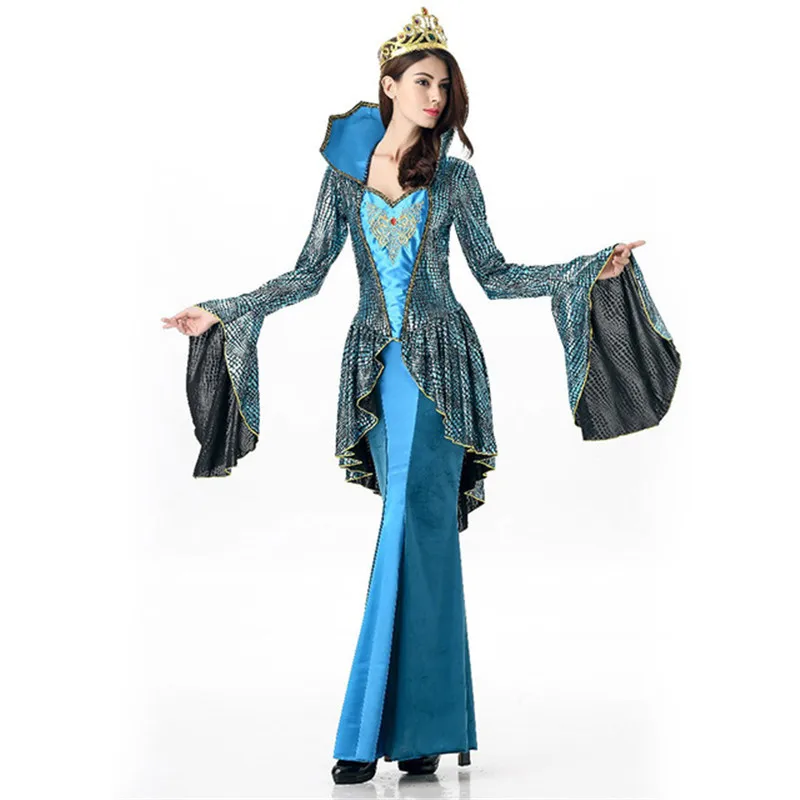 coulhunt 2017 medieval queen deluxe halloween costume renaissance blue golden embroidery dress queen victoriaantoinette cosplay in holidays costumes from